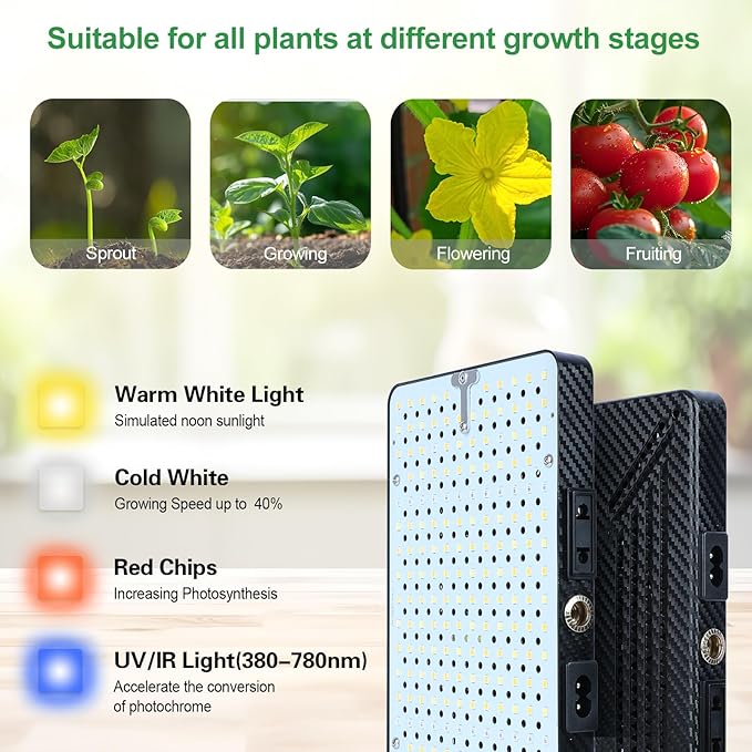 FRGROW 2026 Full Spectrum Grow Light with Stand, 25 Watt Bright Grow Lights for Indoor Tall Plants, Bonsai Tree, Auto On/Off Daily Timer(4/8/12/16/20H), Adjustable Stand 24"-78"