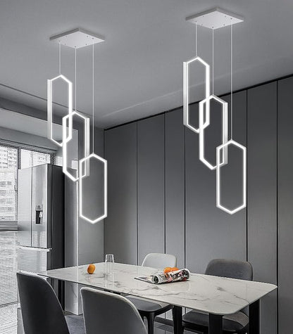 3-Rings Dimmable Pendant Lighting Adjust LED Mini Chandelier Ceiling Light Fixtures for Kitchen Island Dining Room Living Room Bedroom Silver