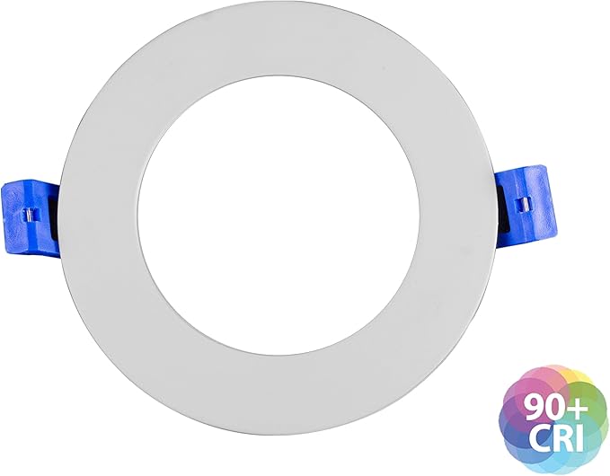 NICOR Lighting 4 inch Round White Flat Panel LED Downlight in 2700K (DLE421202KRDWH)