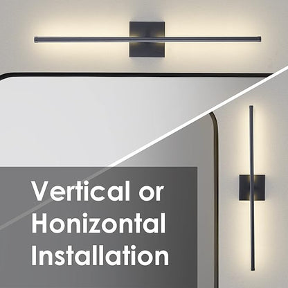 KARTOOSH 28.3 Inch Battery Operated Wall Sconces 3000K Warm White LED Wall Lights Remote Control Dimmable Set of Two 350°Rotate Wireless Lamps Home Decor for Living Room Hallway Bedroom, Black 2 Pack