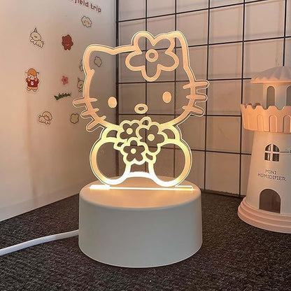 3 Color Change Cartoon Night Light, 3D Kawaii LED Desk Lamp, Acrylic Sleep Night Lamp As Best Gifts for Women Teens Boys Girls