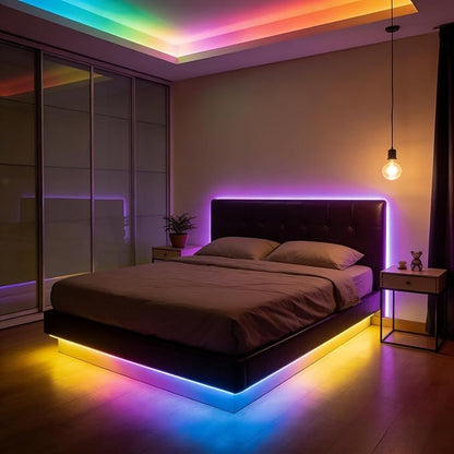 RGB+IC COB LED Strip 16.4ft WS2811 24V Addressable Color Changing Multicolor RGB LED Tape Lights Kit for Bedroom,Gaming Room,Party Lights