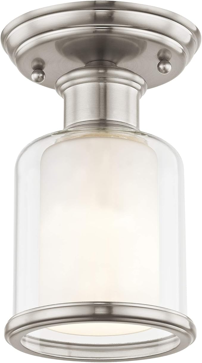 Livex Lighting 40200-91 Middlebush 1 Light Brushed Nickel Ceiling Mount