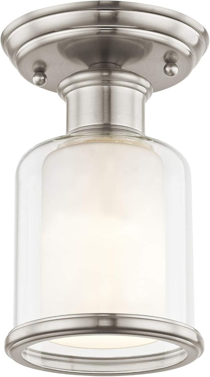 Livex Lighting 40200-91 Middlebush 1 Light Brushed Nickel Ceiling Mount