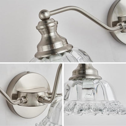 XIEDUN Brushed Nickel Bathroom Vanity Light Fixture 3 Light Vanity Lights for Bathroom Vanity Light Fixtures