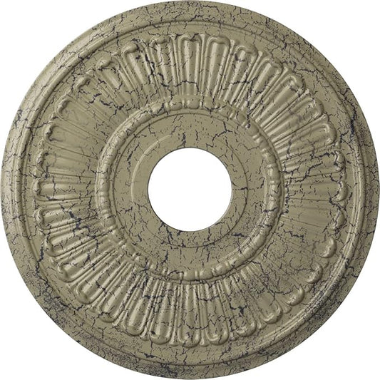 16"OD x 3 5/8"ID x 3/4"P Melonie Ceiling Medallion (Fits Canopies up to 6 3/8"), Hand-Painted Castle Stone Crackle