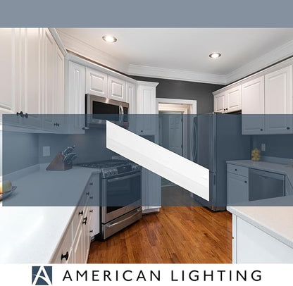 American Lighting LED Courant Plus Undercabinet Light 32 Inch 5CCT 90+ CRI 1600 Lumens with USB-A USB-C and 20A Receptacles White Finish Title 24 Compliant