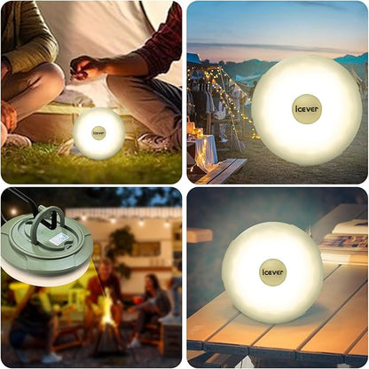 Camping String Lights, 32.8FT Rechargeable Waterproof Hanging Lamp Portable LED Light for Outdoor Camping Awning Tent Garden Party Yard Festival Decor (5 Lighting Modes)