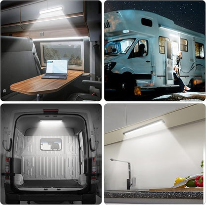 CT CAPETRONIX 12v LED Interior Light Bar, 15.4IN 168LEDs 1700LM 10W, DC 12v Volt led Strip Lights with Switch, for Enclosed Cargo Trailer Car RV Van Truck Lorry Camper Boat Caravan Motorhome (4Pcs)