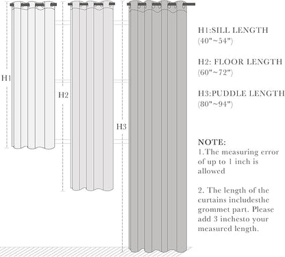 PONY DANCE Blackout Curtains for Bedroom 72 Inch Length 2 Panels Set, Privacy Thermal Insulated Room Darkening Grommet Drapes for Living Room Window, W34 x L72 Inch, Biscotti Beige
