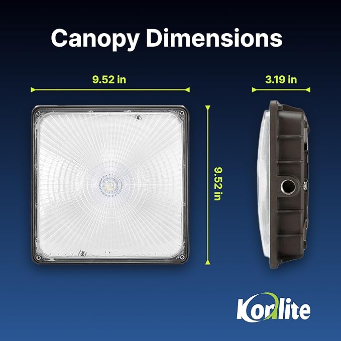 Konlite - 60W (8000LM) Residential & Commercial Indoor & Outdoor Lights for Walkways, Garages & More, Outdoor Light Fixture, UL, Dark Bronze