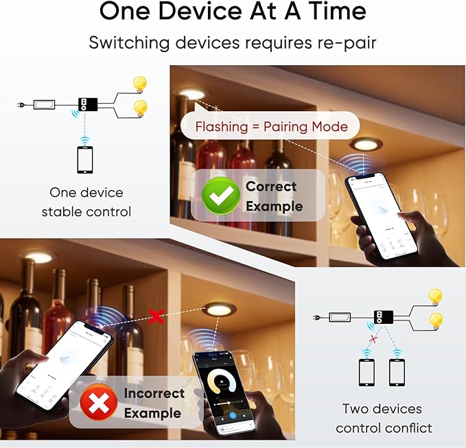 V4light Smart LED Puck Lights, Under Cabinet Lighting with Remote Control, Color Temperature Adjustable, Works with Alexa & Google Home, Plug-in Lights for Kitchen, Counter, Closet, Shelf (4 Pack)