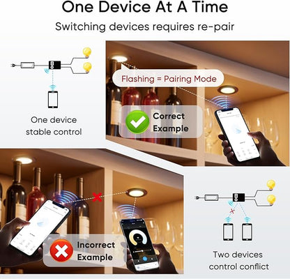 V4light Smart LED Puck Lights, Under Cabinet Lighting with Remote Control, Color Temperature Adjustable, Works with Alexa & Google Home, Plug-in Lights for Kitchen, Counter, Closet, Shelf (8 Pack)