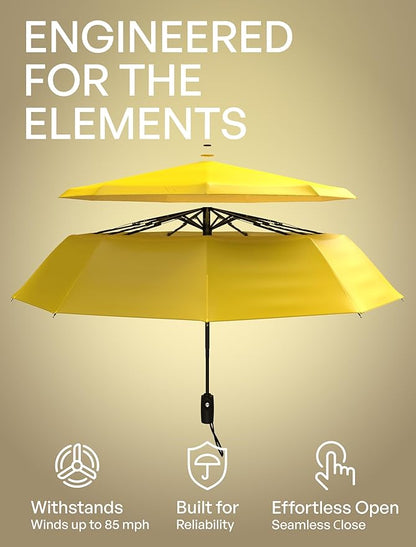 REPEL Windproof Travel Umbrella - Compact & Withstands Winds up to 85MPH , Strongest Premium Auto Folding Umbrella for Rain and Sun - Durable, Light & Portable for Women & Men , Fits Backpack & Cars