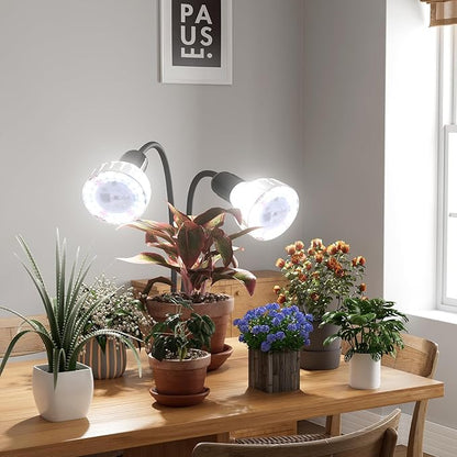 GooingTop Grow Light,24W (160Watts Equiv) 5000K White Full Spectrum LED Growing Lamp Clip on Desk for Indoor Plants,Bulbs Replaceable & Non-dimmable