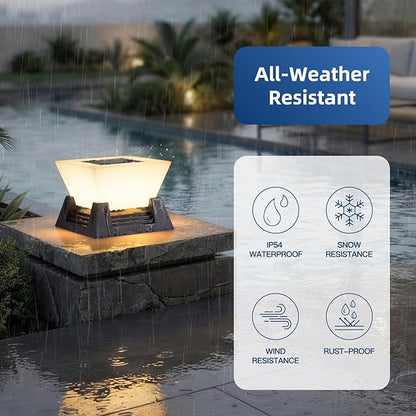 Outdoor Post Lights, 11" Hard Wired Pillar Light, IP54 Waterproof Column Lamp E26 LED Bulb Modern Fence Deck Lantern 3000K Outside Landscape Lighting for Patio Garden Backyard Gate Decoration