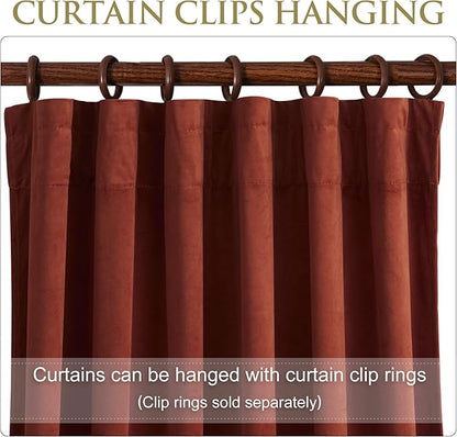 StangH Rust Red Curtains 90 inches for Bedroom, Back Tab Home Theater Drapes Christmas Holiday Decoration for Party Living Room Patio Porch, W52 x L90 inches, 1 Panel