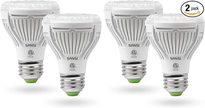SANSI LED Grow Light Bulb for Seeds and Greens, Full Spectrum 10W Grow Light (150 Watt Equiv) with Optical Lens for Indoor Plant, High PPFD, E26 Base, 4-Pack