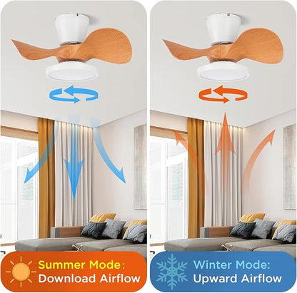 ocioc Quiet Ceiling Fan with LED Light 22 inch Large Air Volume Remote Control for Kitchen Bedroom Dining Room Patio
