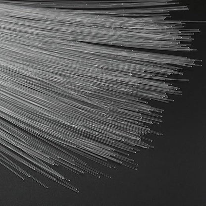 AZIMOM 50pcs PMMA Plastic Flash Point Fiber Optic Strands Light Side Glow Curtain Waterfall Optical 0.04in 6.5ft Fiber Cables for LED Light Engine Driver Source