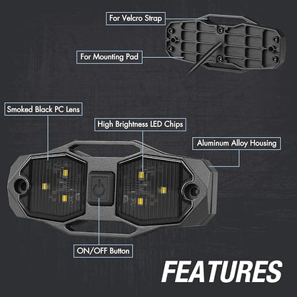 ACEC SHOP UTV Dome Light 12V Universal Roll Bar Mount LED Dome Light UTV Interior Light Utility Roll Cage Dome Light Bar Map Light Courtesy Light for UTV Polaris RZR Ranger SxS Wrangler Truck