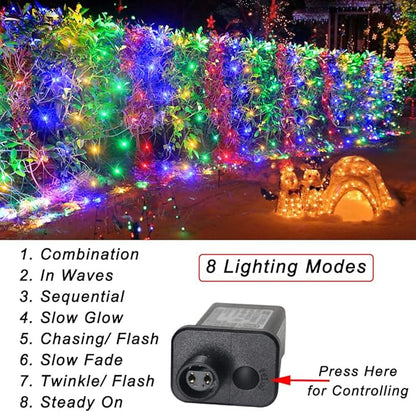 21ft x 5ft 360 LED Colorful Christmas Net Lights, 8 Modes Connectable Outdoor String Lights for Yard, Garden, Party Decor