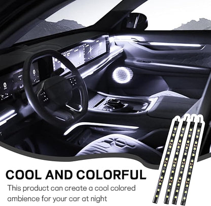 Car LED Strip Light, 12V 48 LED Interior Atmosphere Lights Under Dash Ambient Night Light, Auto Interior Decorative Lamp with Cigarette Adapter Plug, SUV Car Accessories (White,USB)