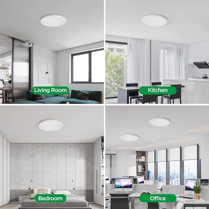 TALOYA 18 Inch Flush Mount Led Ceiling Light Fixture 5 Color Temperature Settings Round Surface Mounted Fixture Dimmable Ultra Slim Ceiling Lamp for Living Room