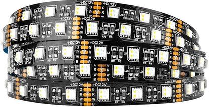 BTF-LIGHTING RGBW LED Strip Lights,UL Listed,5050 4 Colors in 1 RGB + 2700K-3000K Warm White,12V DC,16.4ft/5m 60LEDs/m 12mm Black PCB, IP30 for Home Decoration(No Adapter or Controller)
