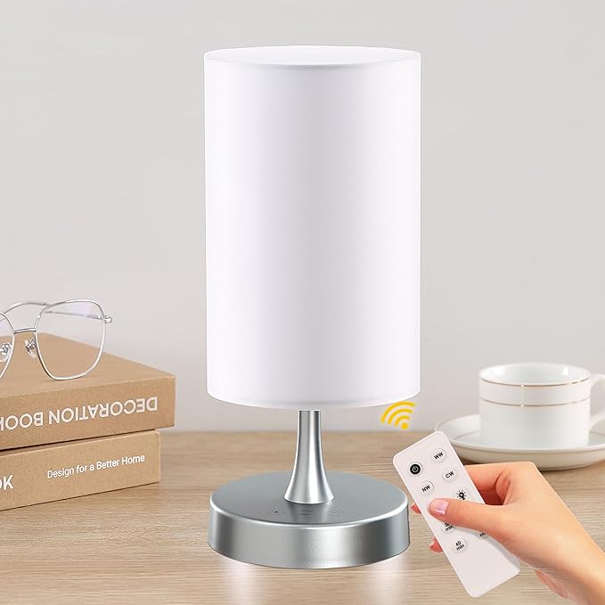 Caromolly Light Therapy Lamp, 10000 Lux Light with Remote Control, 3 Color Temperature & 4 Brightness Level & Timer, Daylight Lamp for Home, Office, Decoration(Silver Base White Shade)