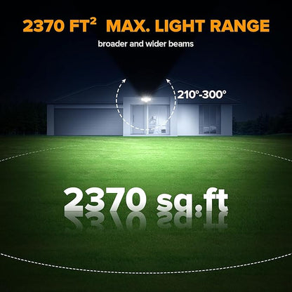 LUTEC 80W 9000LM Flood Lights Outdoor, Hardwired Switch Controlled LED Security Lights with 4 Heads, IP65 Waterproof, 5000K Daylight for Garage, Yard, Patio (White)