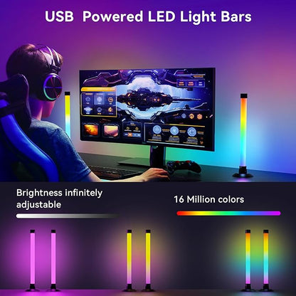 NBBUFF Led Light Bar with Music SynC Color Changing, Led Bar with App & Remote Control, RGB+IC & W Smart RGB Light Bar, USB Powered Led Lights, Dynamic PC Room Monitor Backlight Gaming, 2 Pack