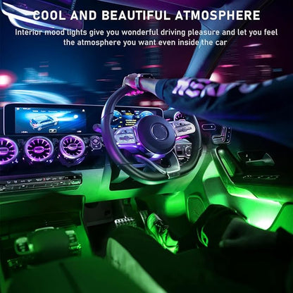 Ohleats Car LED Strip Light, 48 LED RGB Auto Interior Atmosphere Lights, Cigarette Lighter Under Dash Ambient Night Light, Interior Lamp Lighting Kit (Green, USB)