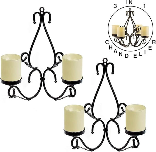 3 in 1 Ambient Lighting Chandelier Chain Hang Metal Wall Sconce