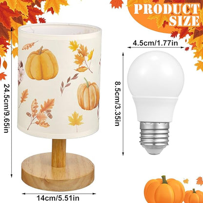 VIHOSE Fall Autumn Bedside Lamp Thanksgiving Pumpkin Table Harvest Lamp Vintage Decorations Lampshade for Table Living Room Dorm Home Office