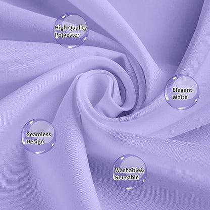 12 Pack Lavender Tablecloth 90 Inch Round Tablecloth Lavender Round Tablecloth Washable Polyester Fabric Bulk Light Purple Tablecloths Round Table Cloths for Parties Wedding Banquet Buffet Dinning
