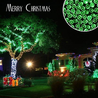 Joomer Green Solar String Lights, 39FT 100LED Solar Powered Outdoor Fairy Lights, Waterproof 8 Modes Twinkle String Light for Garden Patio Yard Tree Wedding Christmas Decor
