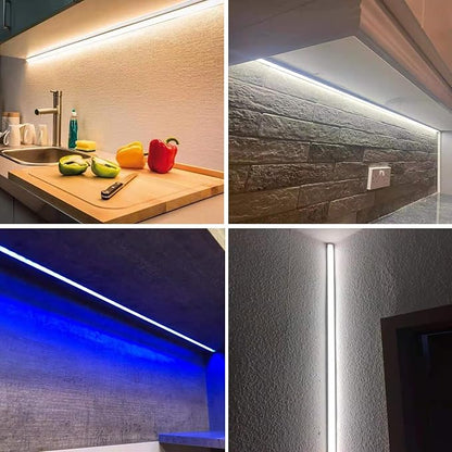 Besseto 20Pack 6.6Ft/2M Black LED Aluminum Channel,LED Strip Light Diffuser Aluminum Channel Profile Housing Extrusion for Under Cabinet Counter and Stairs (Black-20Pack 6.6ft)