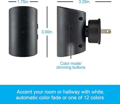 GE Directional Plug in Wall Sconce Night Light, Adjustable Swivel Accent Lighting with Dusk to Dawn Sensor, Dimmable Warm White & Optional Color Changing LEDs for Hallways & Bedrooms, 1-Pack, 82573