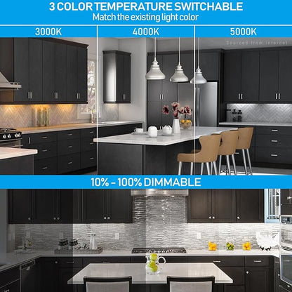 TORCHSTAR 4-Pack 12 Inch LED Under Cabinet Lighting 5CCT, ETL T24, 8W 600LM, Hardwired & Plug-in, 5 Color Selectable CRI90 120V Dimmable Under Counter Lights for Kitchen, Bronze Aluminum Housing