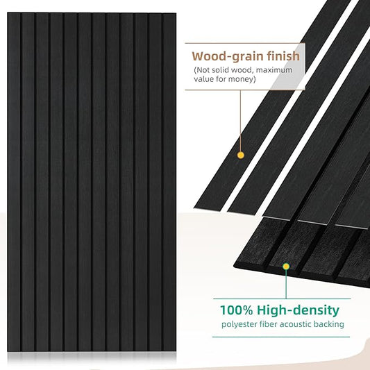 10 Pack Acoustic Panels, 47.2”x23.6” Decorative Large Acoustic Wall Panels, Sound Proof Panel with Simulated Wood Grain Finish,for Office,Home Theater,Studio,Living Room, Smoky