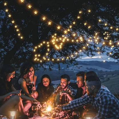 Star String Lights Battery Operated, 20 FT 40 LED Twinkle Lights Warm White Cute Hanging Star Fairy Light for Bedroom Room Office Home Window Camper Indoor Outdoor Xmas Tree Christmas Decorations