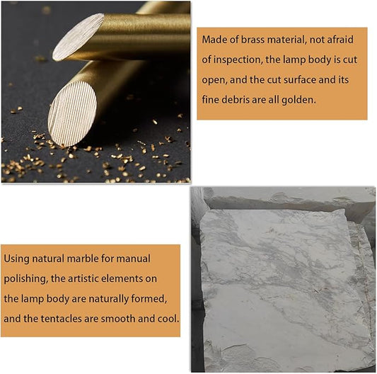 Natural Stone Pendant Lights Kitchen Island, White Pendant Light Fixtures, Pendant lamp Marble Cylinder Shade Copper, for Bedroom Bathroom Dining Room Living Room(1-Pack)