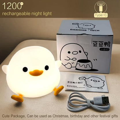YR YRHH-PET Duck Cute Lamp, Squishy Dodo Duck Kids Night Light, Dimmable Bedside Light, Baby Nursery Touch Animal Silicone Nightlight, Boy Girl College White Elephant Gift, Desk Decor Bean Ducky Stuff