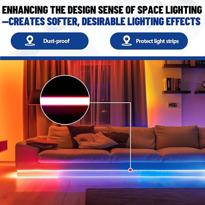 Glooglitter 12 Pack 3.3ft Pre-drilled Countersunk Hole LED Channel Diffuser U Light Strip Aluminum Track with Cover Screw End Cap Easy Cut Tight Flush Mounted Cabinet Tape Light Strip(Black)