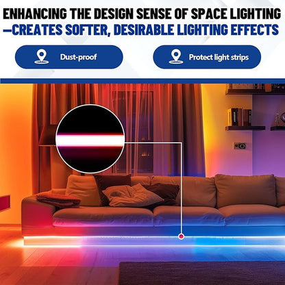 Glooglitter 12 Pack 3.3ft Pre-drilled Countersunk Hole LED Channel Diffuser U Light Strip Aluminum Track with Cover Screw End Cap Easy Cut Tight Flush Mounted Cabinet Tape Light Strip(Black)