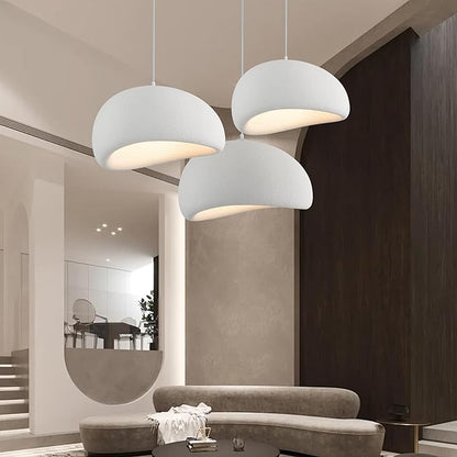 Wabi Sabi Pendant Light Oval, 19.7in Japanese Ceiling Fixture for Dining Room Kitchen Island Hallway Bedroom Restaurant, Adjustable Modern Japandi Hanging Lamp, E26 Base (50cm/19.7in)
