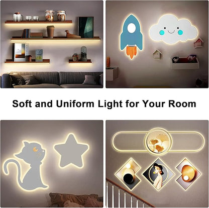 Tatazone White COB Led Strip Lights Max with RF Remote, 16.4ft 2700K CRI93+ Dimmable Ultra Bright Warm White COB Light Strip, Adhesive Indoor COB Led Lights for Living Room, Shelf, Cabinet