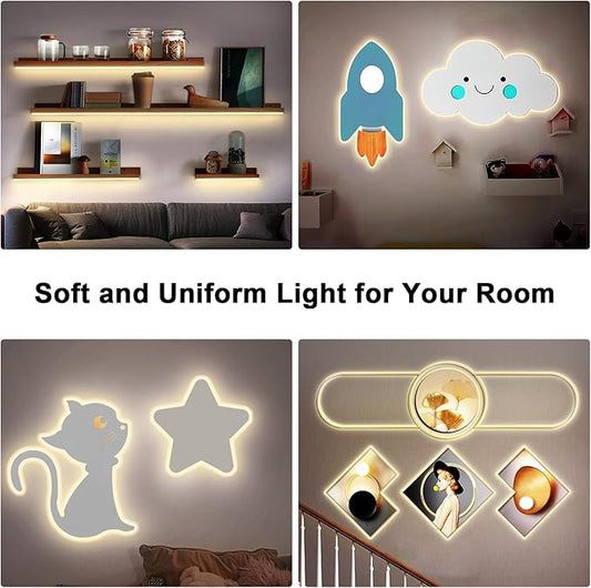 Tatazone White COB Led Strip Lights Max with RF Remote, 32.8ft 2700K CRI93+ Dimmable Warm White COB Light Strip, Adhesive Indoor COB Led Lights for Living Room, Shelf, Cabinet