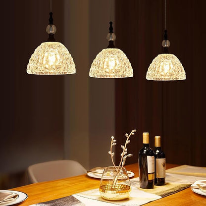 Modern Black Clear Glass Pendant Light 7.68 inch Small Kitchen Island Hanging Light Fixture with Crystal for Sink Bar Dining Room Bedside Set of 3 lámparas colgantes para isla de cocina